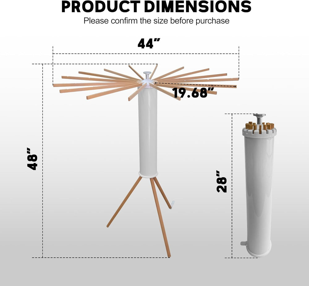 Clothes Drying Rack Foldable, Rotary Tripod Laundry Drying Rack,16 Wooden Pol...