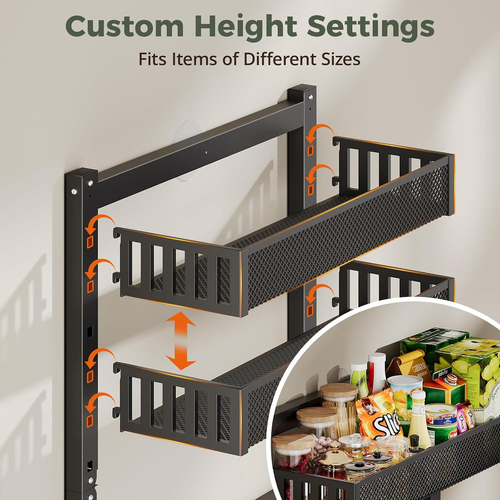 8-Tier Over the Door Pantry Organizer, 2 IN 1 Wall Mount or Hanging Spice Rac...