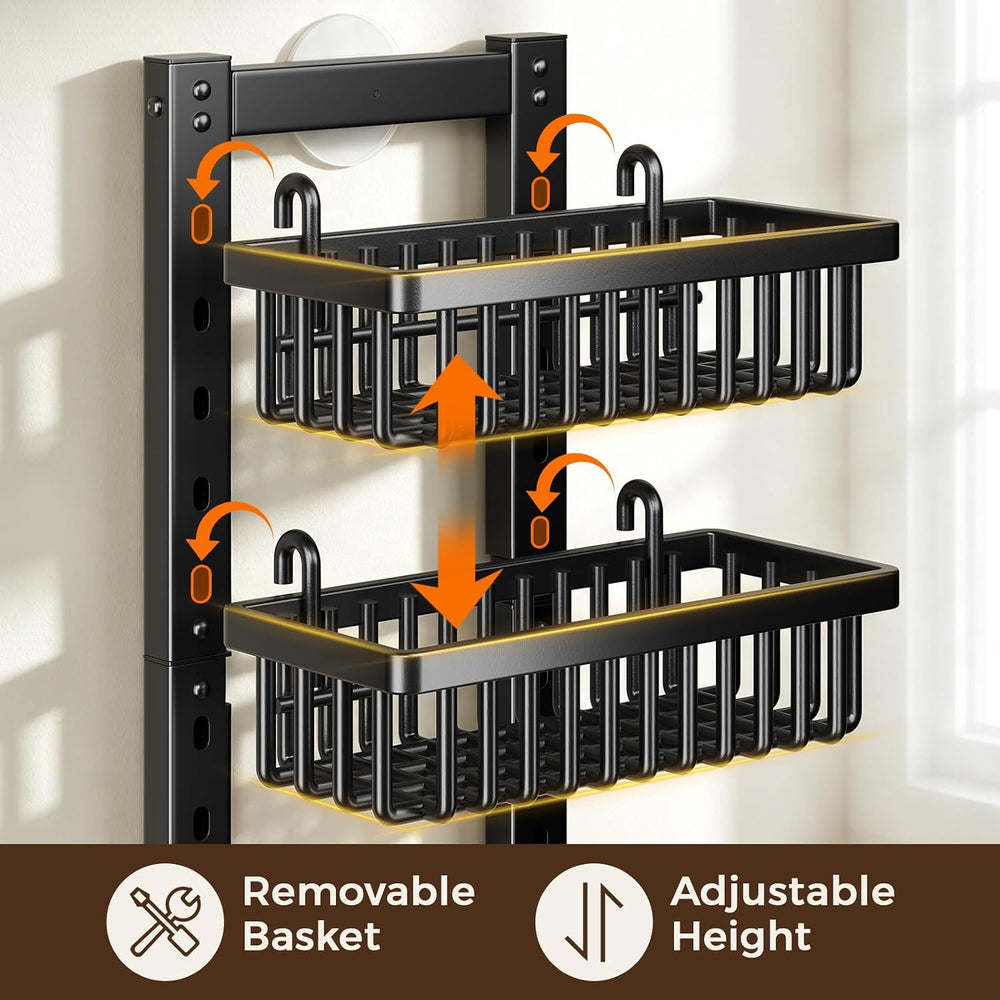 POKIPO 9 Tier Narrow Over The Door Pantry Organizer, 2 in 1 Wall Mount or Han...