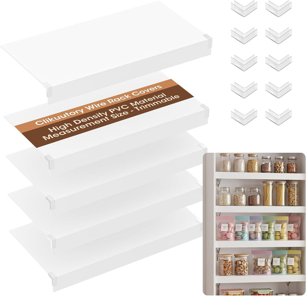 5 Pack Wire Rack Covers for Shelves, 32"x12" PVC Wire Shelf Covers ...