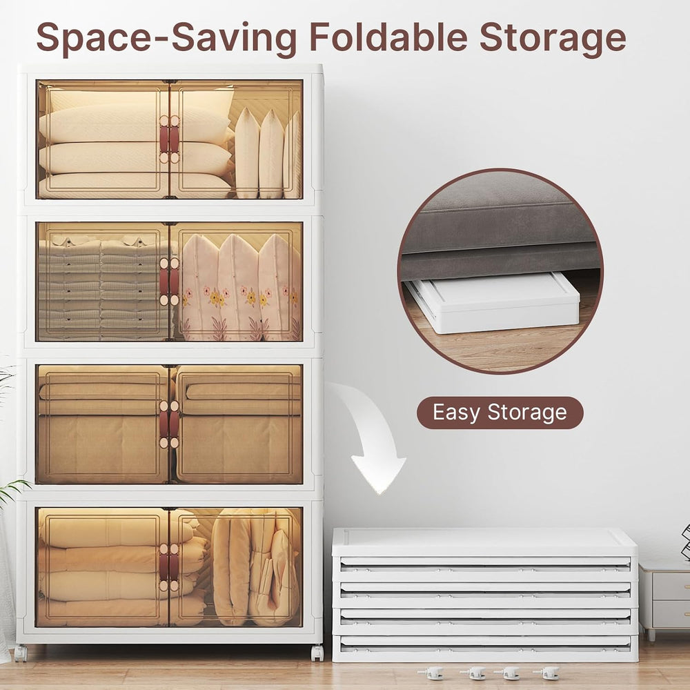UAMFURI Stackable Storage Bins with Lids, 720QT Lockable Storage Cabinet