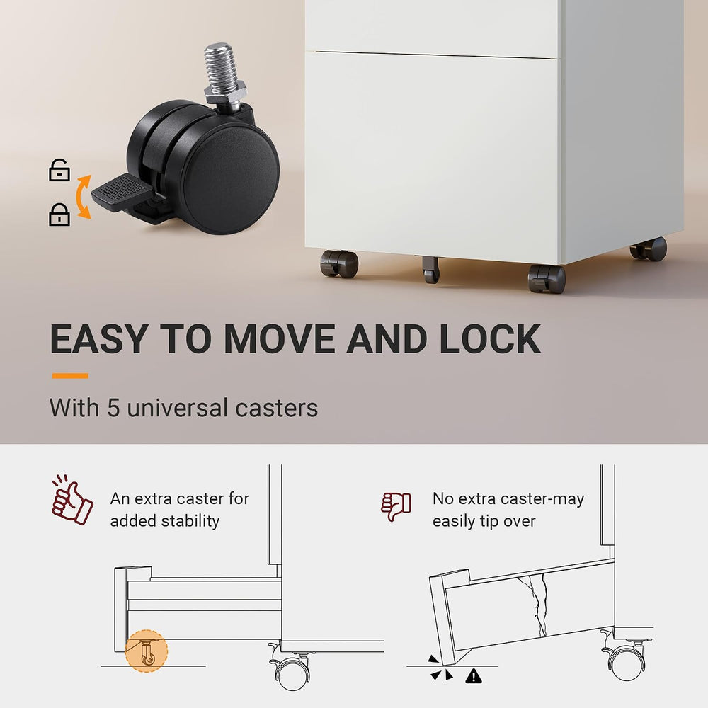 DEVAISE 3 Drawer File Cabinet with Combination Lock, Fully Assembled
