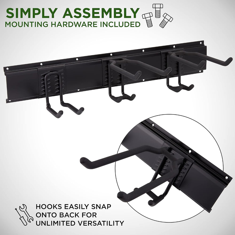 Tool Storage Rack, 8 Piece Garage Organizer, Metal, Wall mounted, Holder for ...