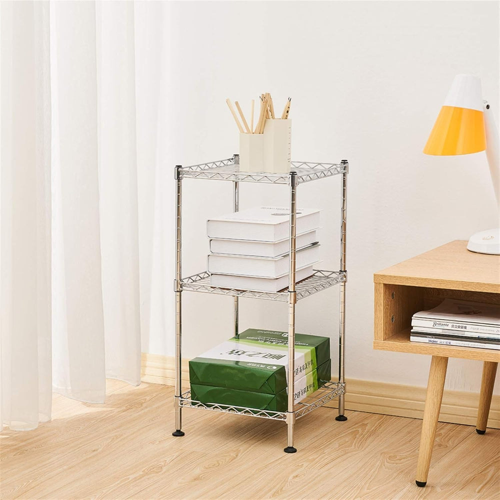 FOXHOLE 3-Tier Wire Shelving Rack Metal Storage Shelf Unit for Laundry Bathro...