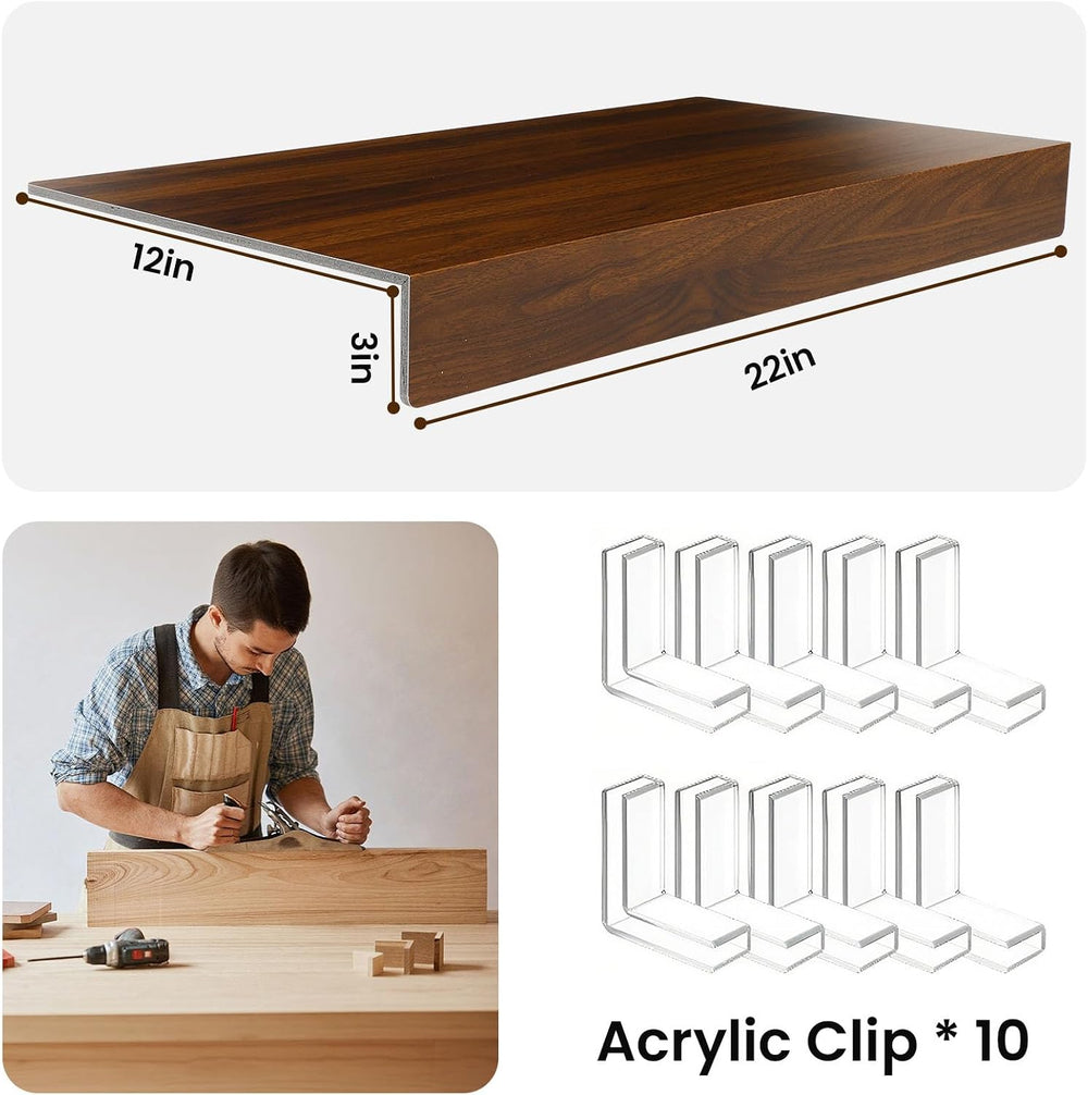 GCCSJ 5Pcs Wire Shelf Cover,30x16 Shelf Covers for Wire Shelving,Walnut