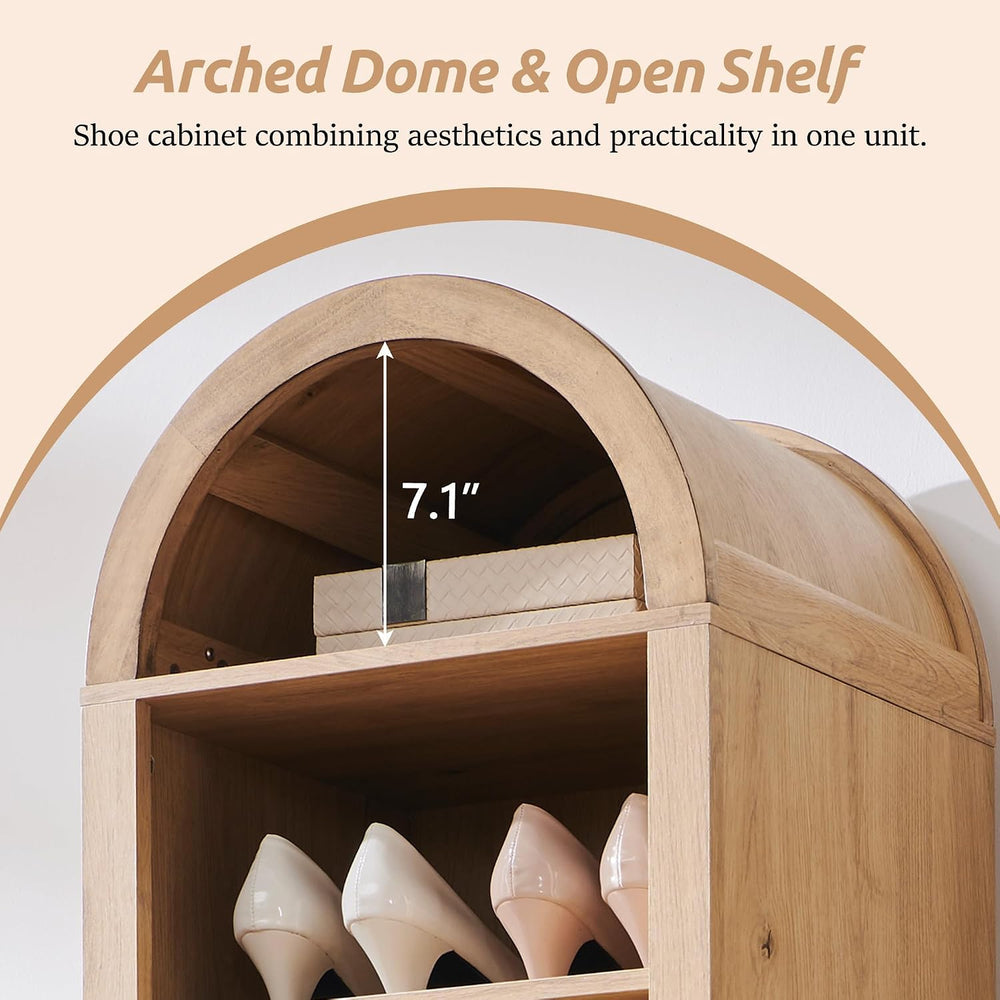 IFBUY 71" Tall Arched Shoe Cabinet, 8 Tiers Shoe Storage Cabinet, Freest...