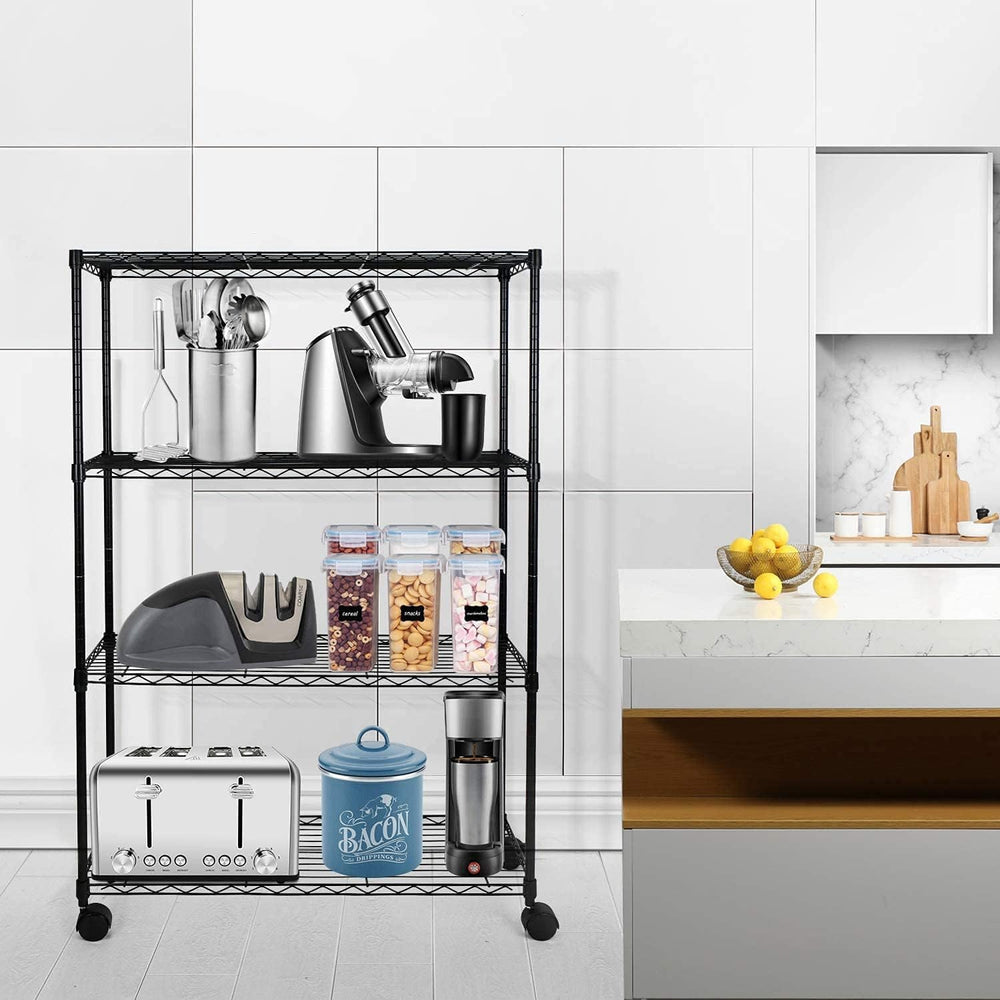 Simple Deluxe Heavy Duty 4-Tier Storage Shelving Unit, 35.83" W x 13.98&...