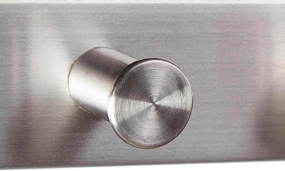 Relaxdays Stainless Steel Coat, 6, Blunt 4 cm, Door Hook Rail for Hanging, Si...