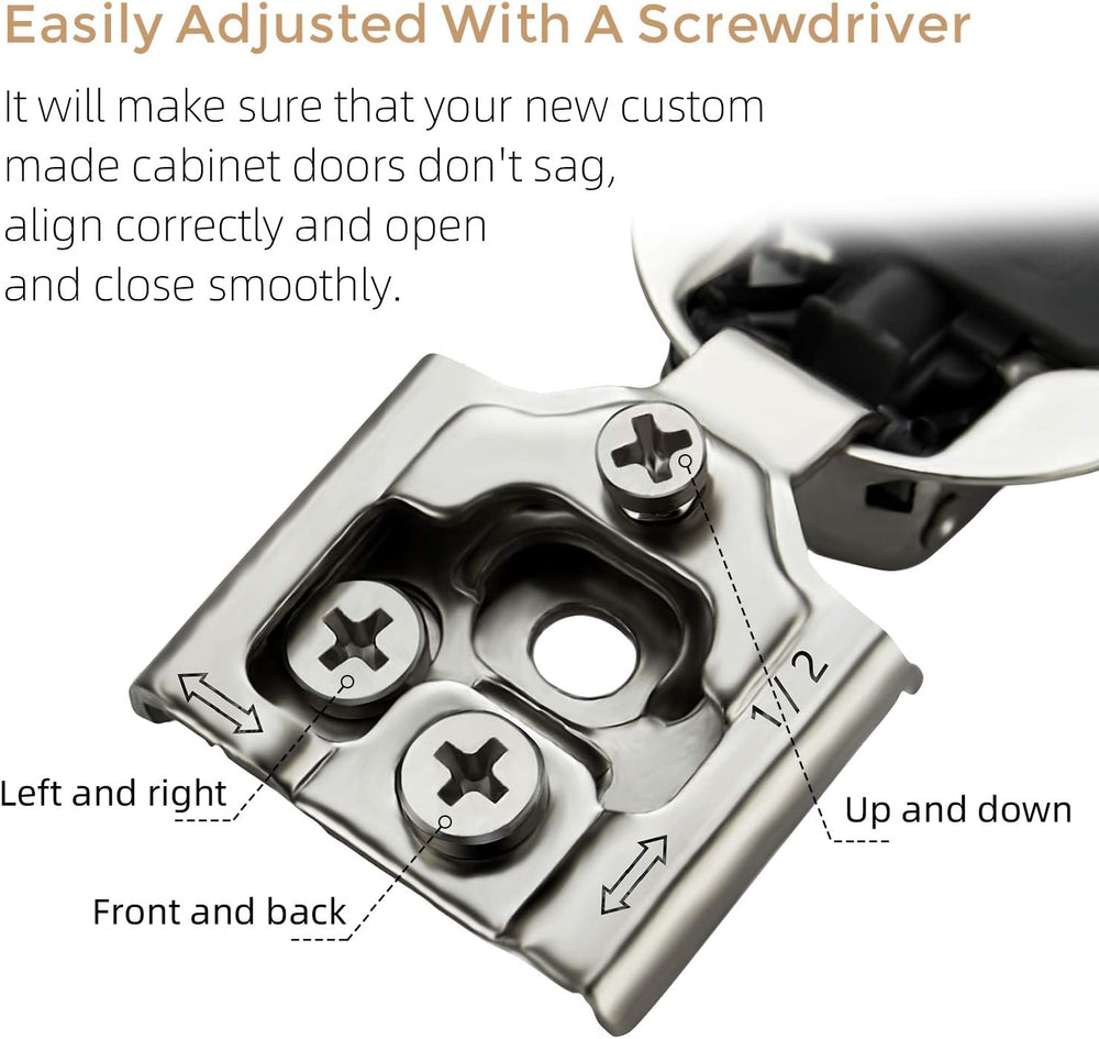 Ravinte 1/2 Inch Overlay Soft Close Hinge Kitchen Cabinet Hinges 50 Pack