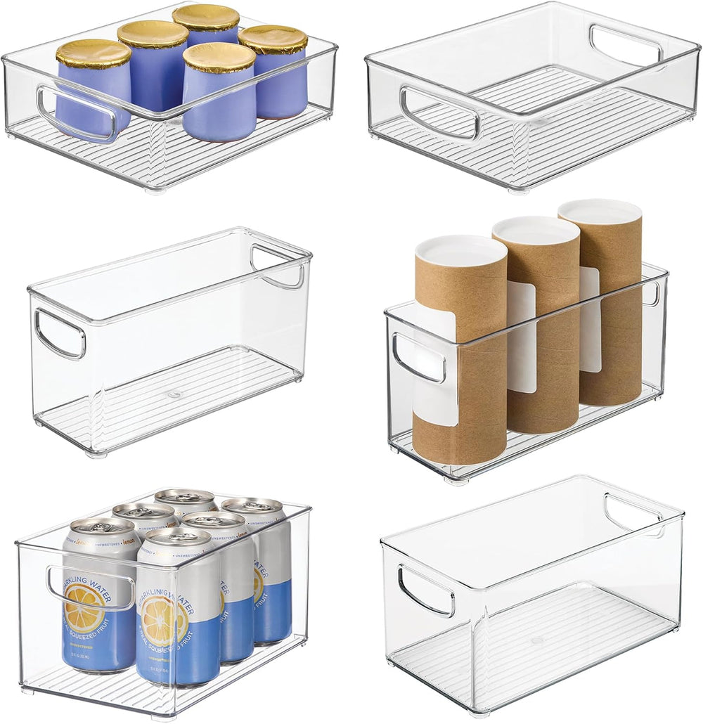 iDesign Stackable Pantry Bins, 2 Small, 2 Medium, and 2 Large Bins, 6 Pack, C...