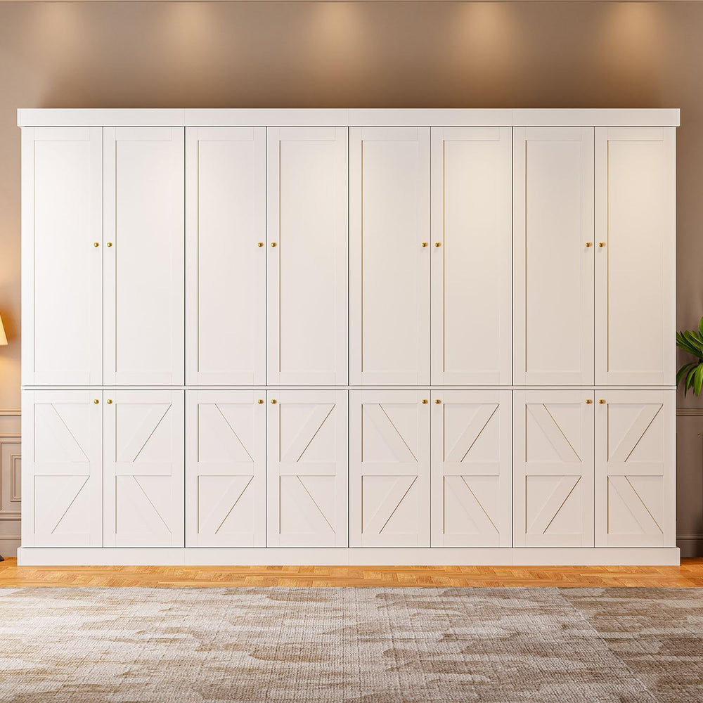 ivaniti 70.8" Tall Farmhouse Bookshelf with Doors, Modular Storage Cabin...