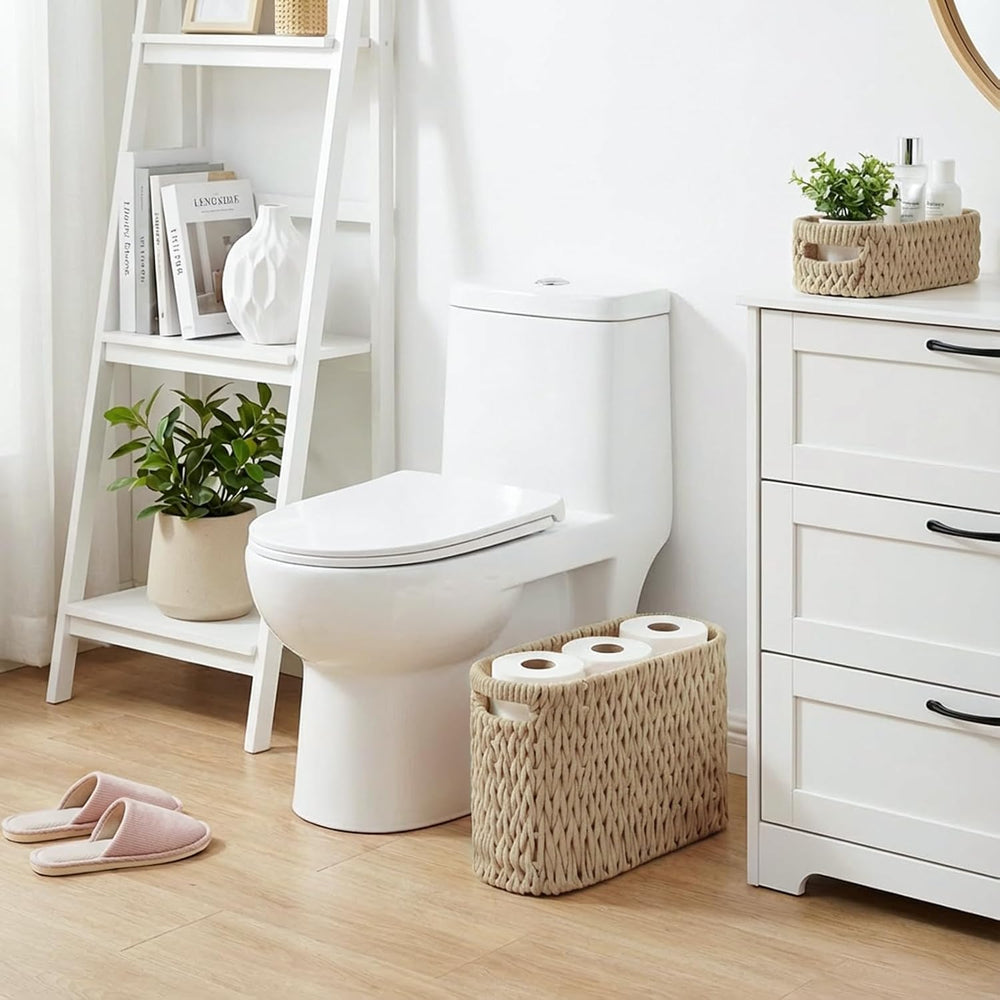 Boho Toilet Paper Storage Baskets, Cotton Rope Woven Bathroom Basket Set of 2...