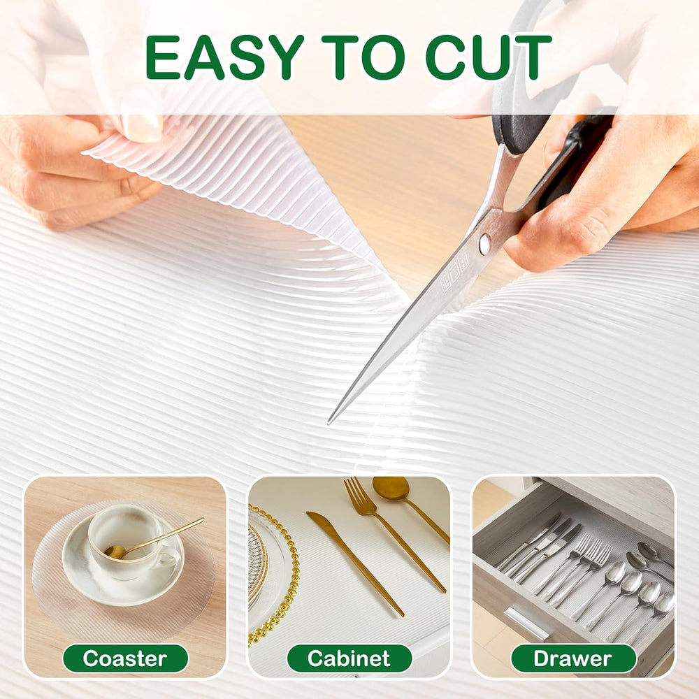Shelf Liner Non Adhesive Clear EVA,20" x 360" Non Slip Reeded Wire ...