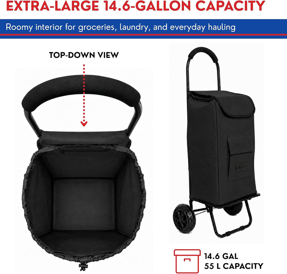 Shopping Cart, Super Loading Grocery Trolley, 220 lbs Capacity, Foldable Cart...