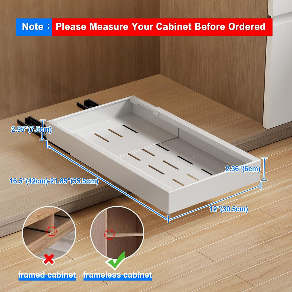 MUSTORN 2 Pack Pull Out Cabinet Organizer, 21.8" Deep Slide Out Drawer f...