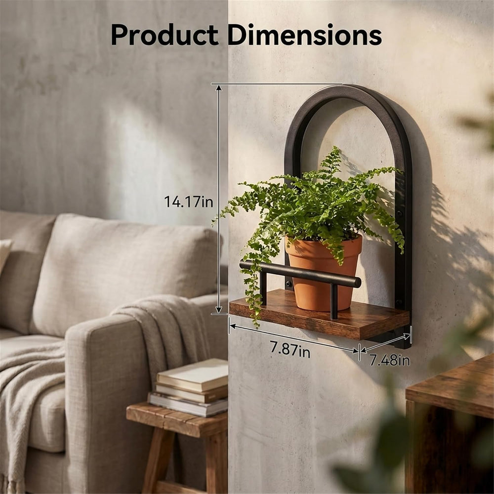 Amaoot Floating Shelves Set for 3, Wall Plant Holder Shelf, Wall Planters