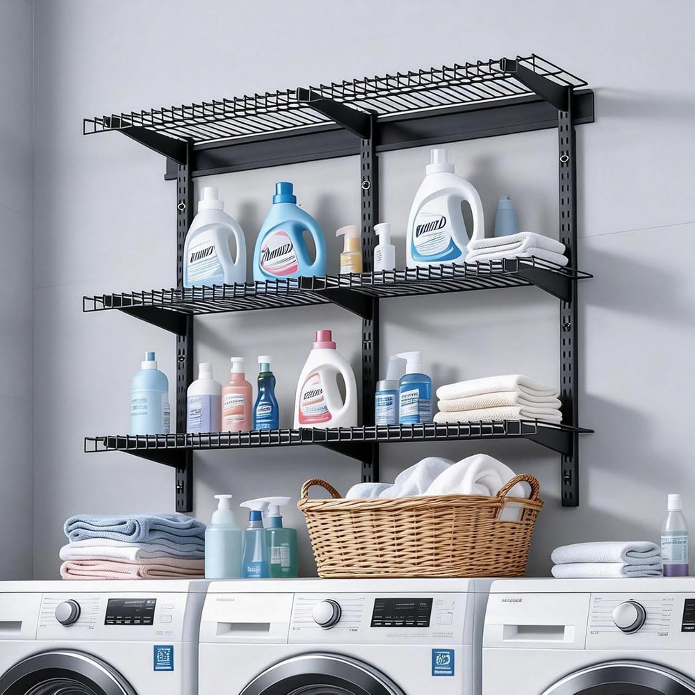 VEVOR 3-Tier Heavy Duty Wall Garage Shelving, 0.9 x 3 ft Steel Wall Mounted S...