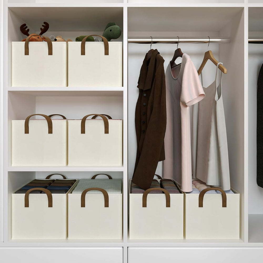 Closet Storage Bins, Fabric Closet Organizers and Storage Basket for Shelves,...