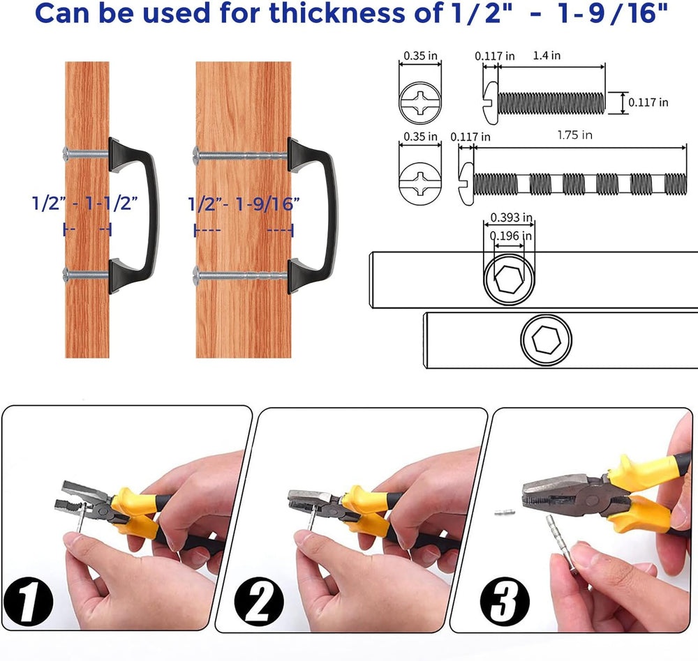Ravinte Matte Black Square Foot Arch Cabinet Pulls 3 Inch 30 Pack
