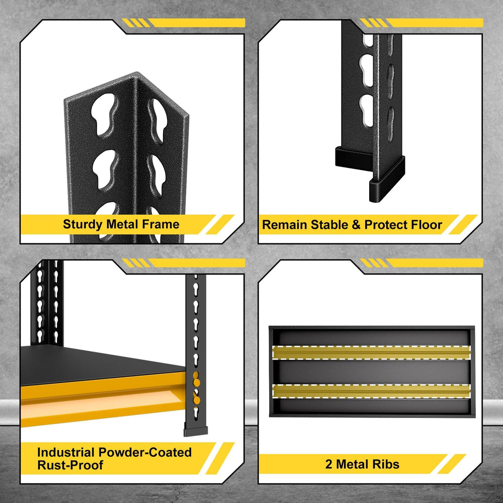 Metal Garage Shelving Heavy Duty, 1530LBS Loads Garage Storage Shelves, 48”W ...