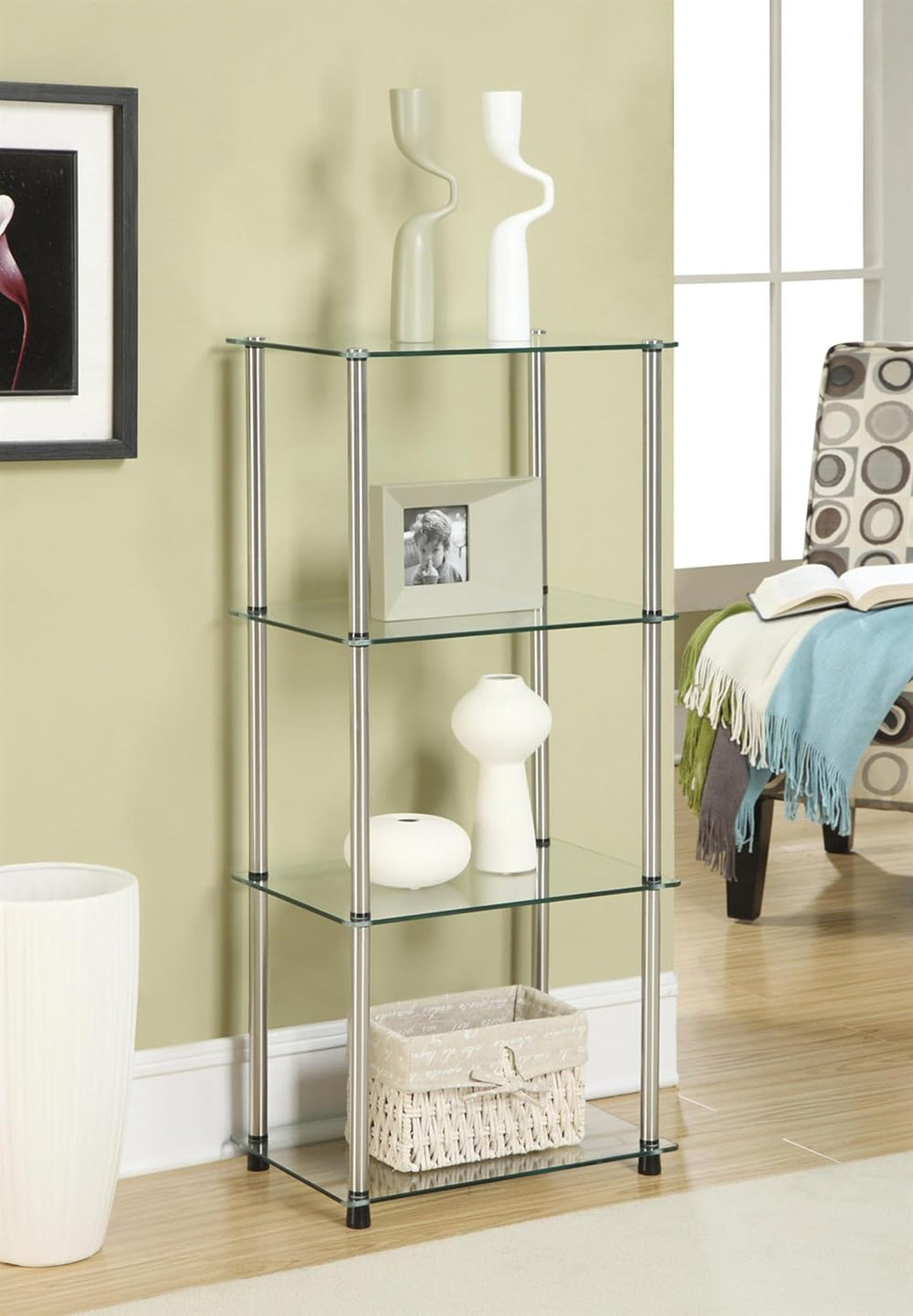 Convenience Concepts Designs2Go Classic Glass 4-Tier Tower 17.75" - Mode...
