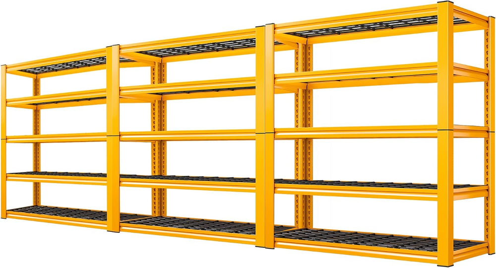 REIBII Orange Garage Shelving 3-Pack Heavy Duty Storage Shelves for School