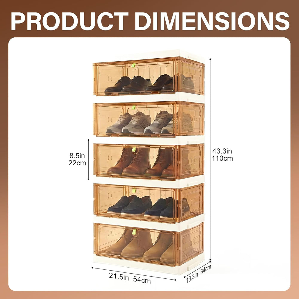 Shoe Rack Organizer for Entryway/Closet,Stackable Magnetic-Door Shoe Boxes,Fo...