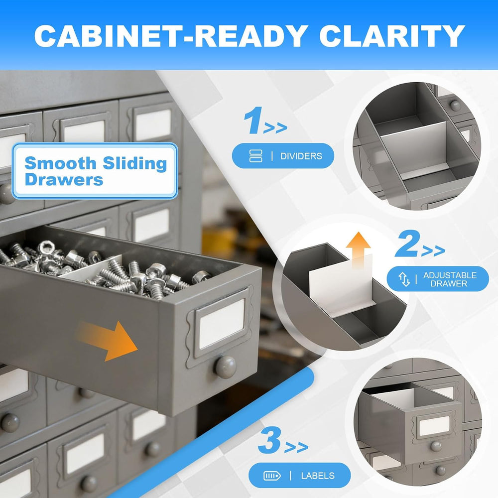 50 Drawer Steel Parts Storage Cabinet With Dividers For Organizing Hardware