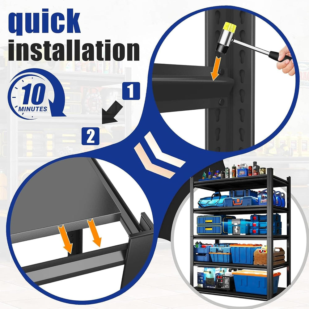 20" D Shelves for Garage Storage, 45" W Metal Garage Shelving Heavy...