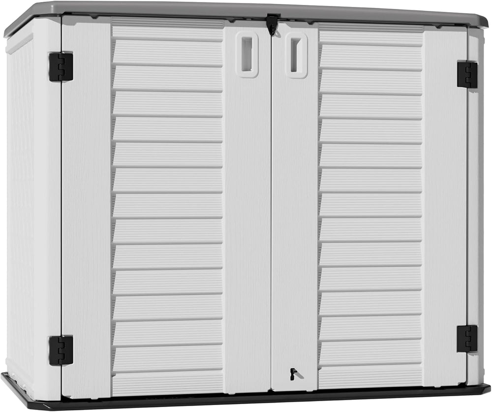Mrosaa Outdoor Patio Storage Shed,Waterproof Horizontal Outdoor Storage Cabin...
