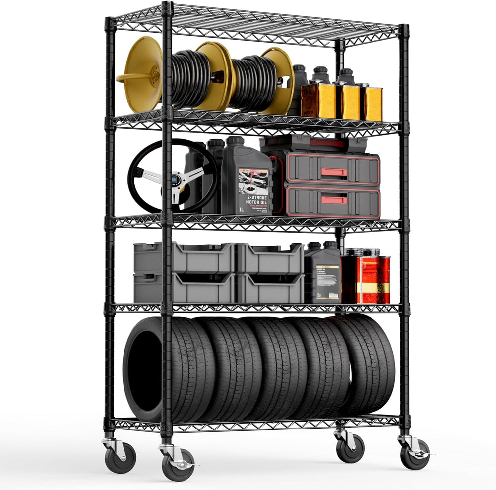 M MZG 5-Shelf Storage Shelves,Wire Shelving Heavy Duty Metal Storage Shelving...