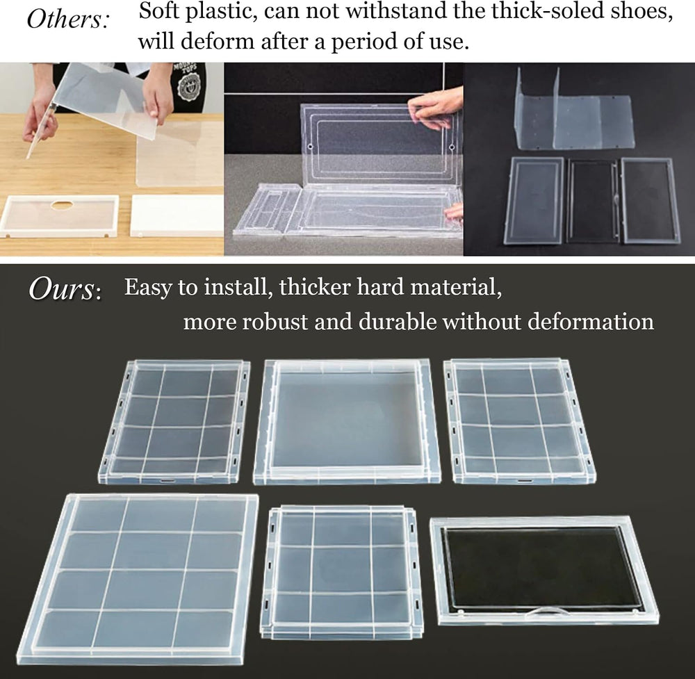 Storage Shoes Box Womens Mens Shoe Storage Display Box Plastic Foldable Stack...