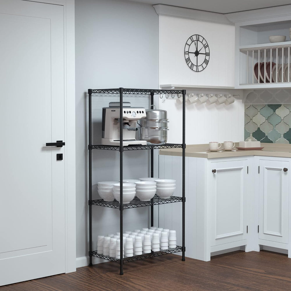 WORKPRO Storage Shelves, 4 Tier Metal Shelving Unit, Garage Wire Rack, Standi...