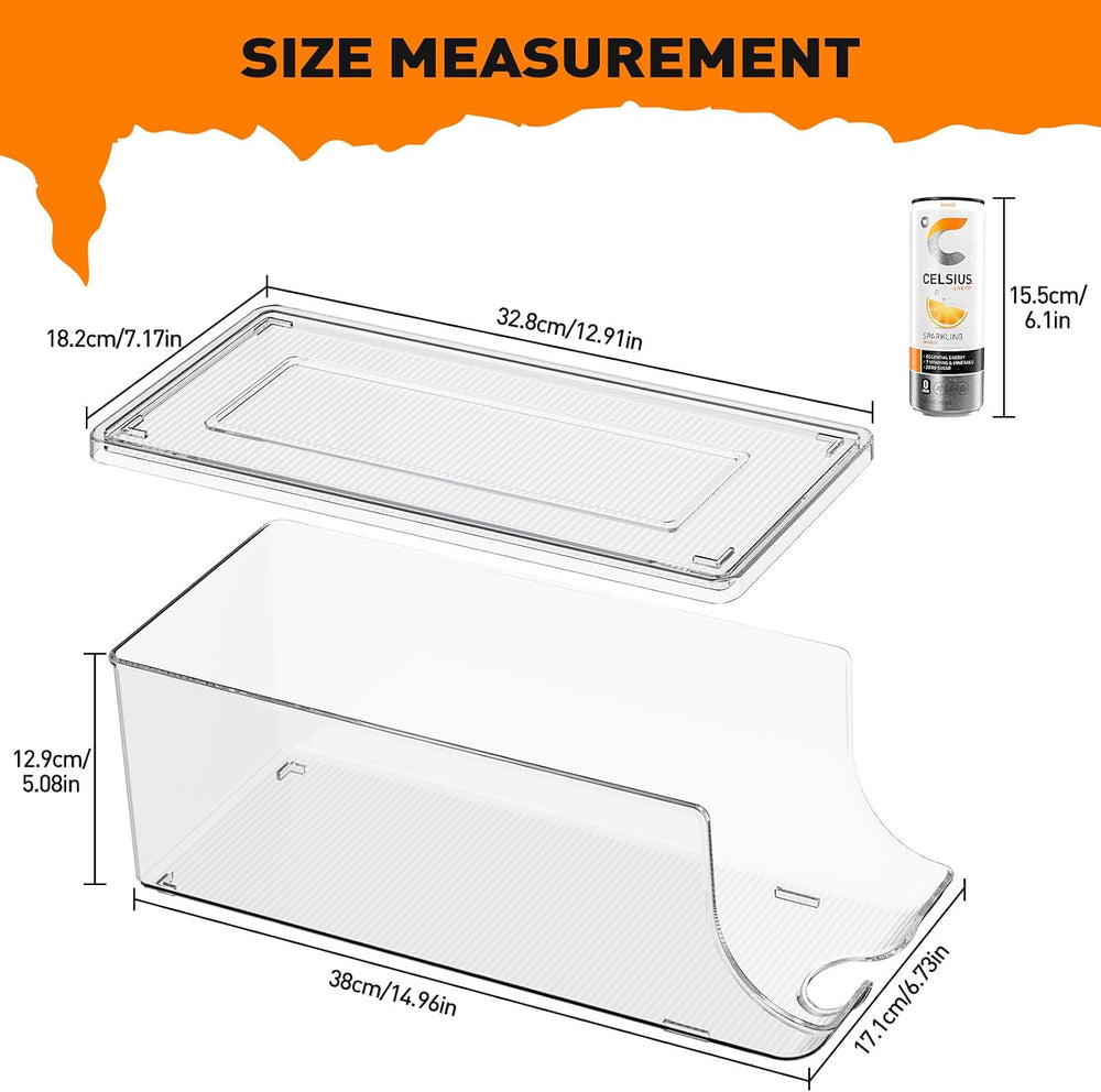 SCAVATA 2 Pack Skinny Can Organizer for Refrigerator, Stackable Tall Skinny S...