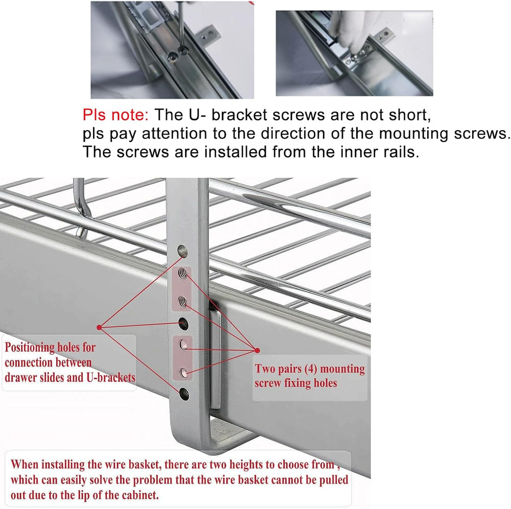 DINDON 1 Tier Pull Out Cabinet Organizer (20" W x 21" D) Heavy-Duty...