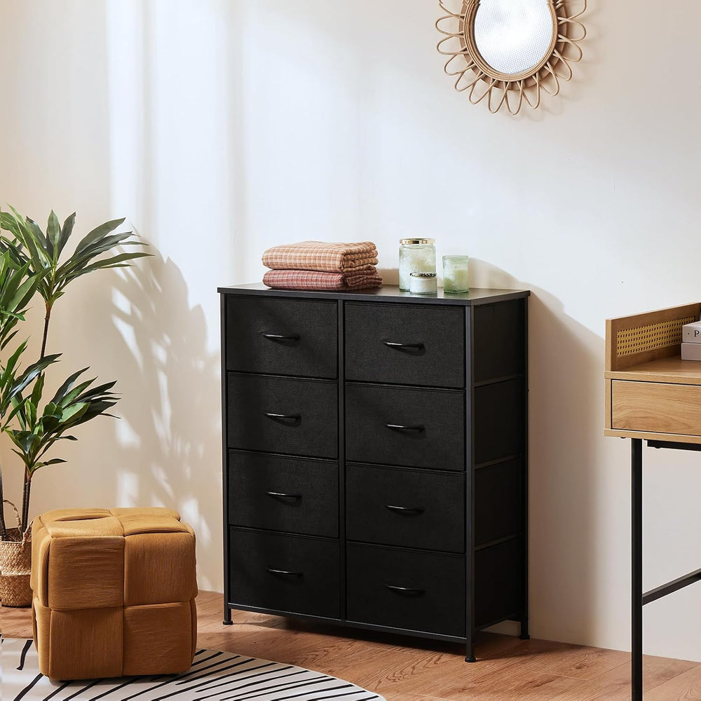 OLIXIS 8 Drawer Storage Dresser for Bedroom, Black Closet Organizers Units