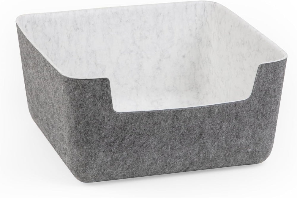 Three by Three Seattle Medium Recycled Felt Cubby Bin w/Dividers, Set of 2