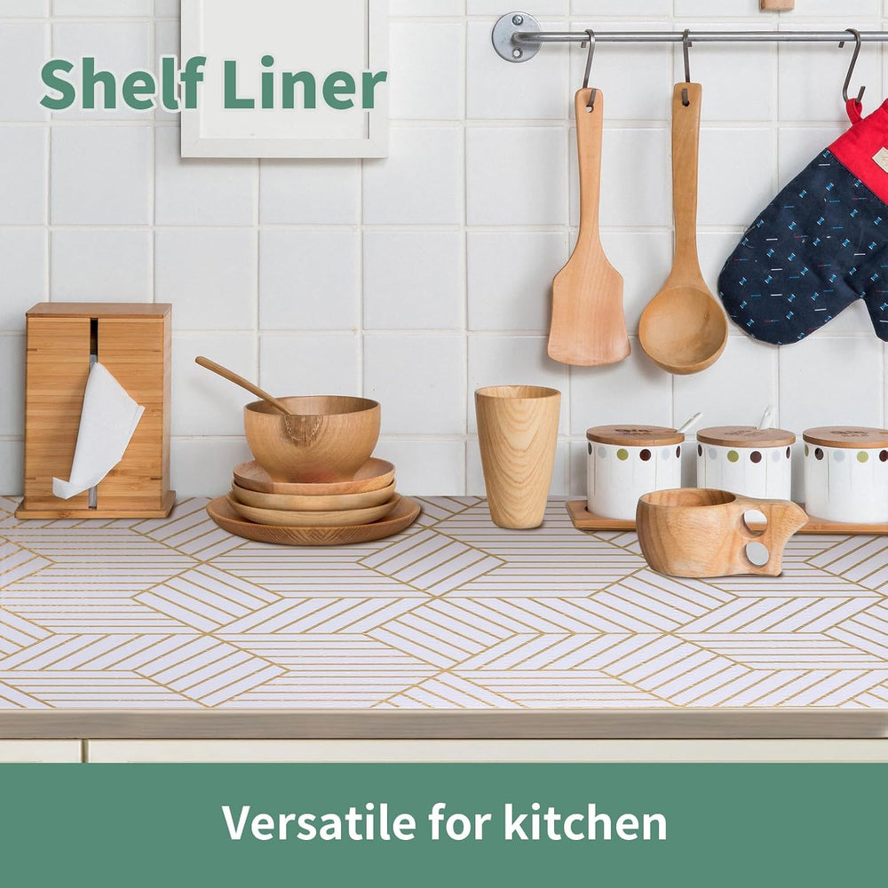 Shelf Liners for Kitchen Cabinets 17.5in x 20FT, Non Adhesive Cabinet Liner S...