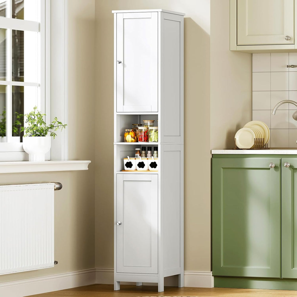 TEENFON 67" Tall Bathroom Cabinet with Adjustable Shelves and Doors, Nar...