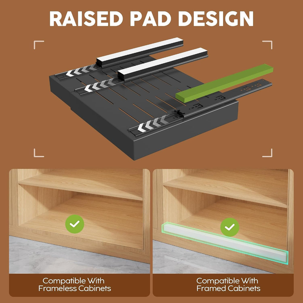 Seinloes 2 Pack Expandable Pull Out Cabinet Organizer 16.5"Deep With Rai...