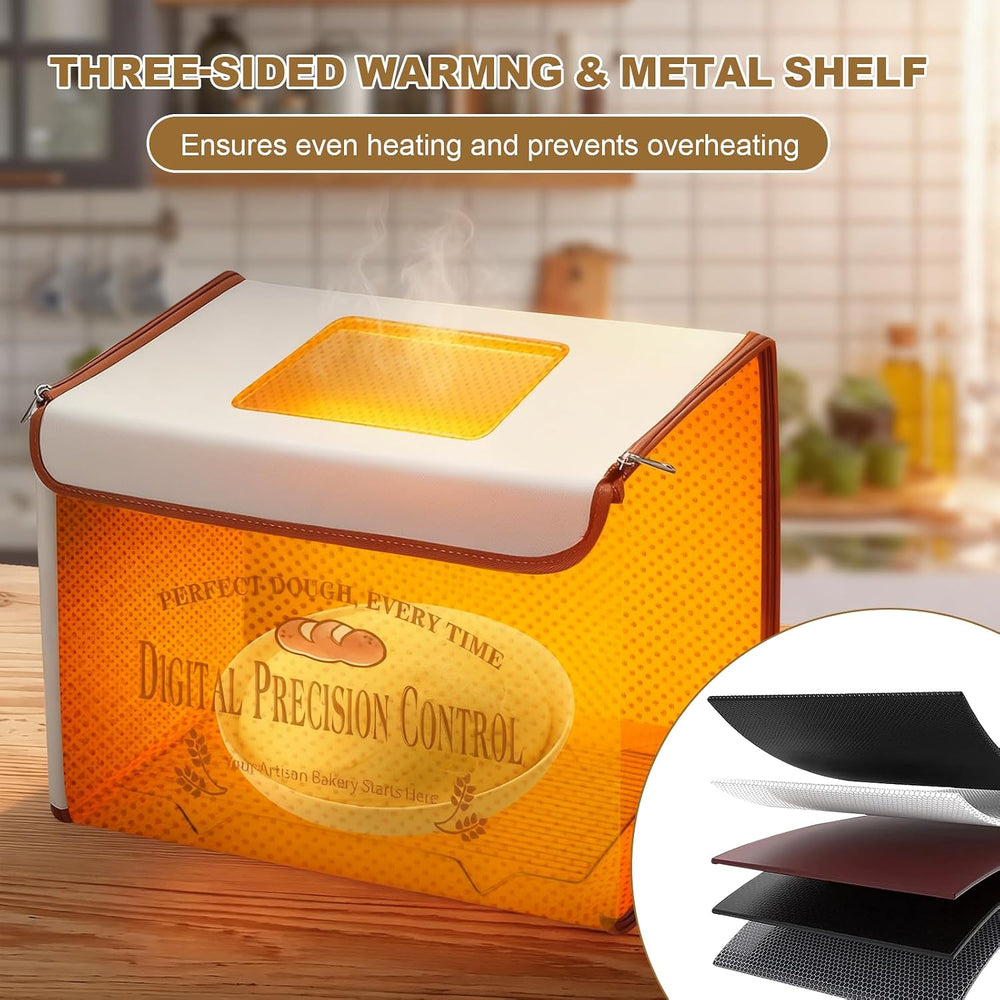 Bread Proofing Box, Folding Dough Proofing Warming Box with 50-113℉ Temp Cont...