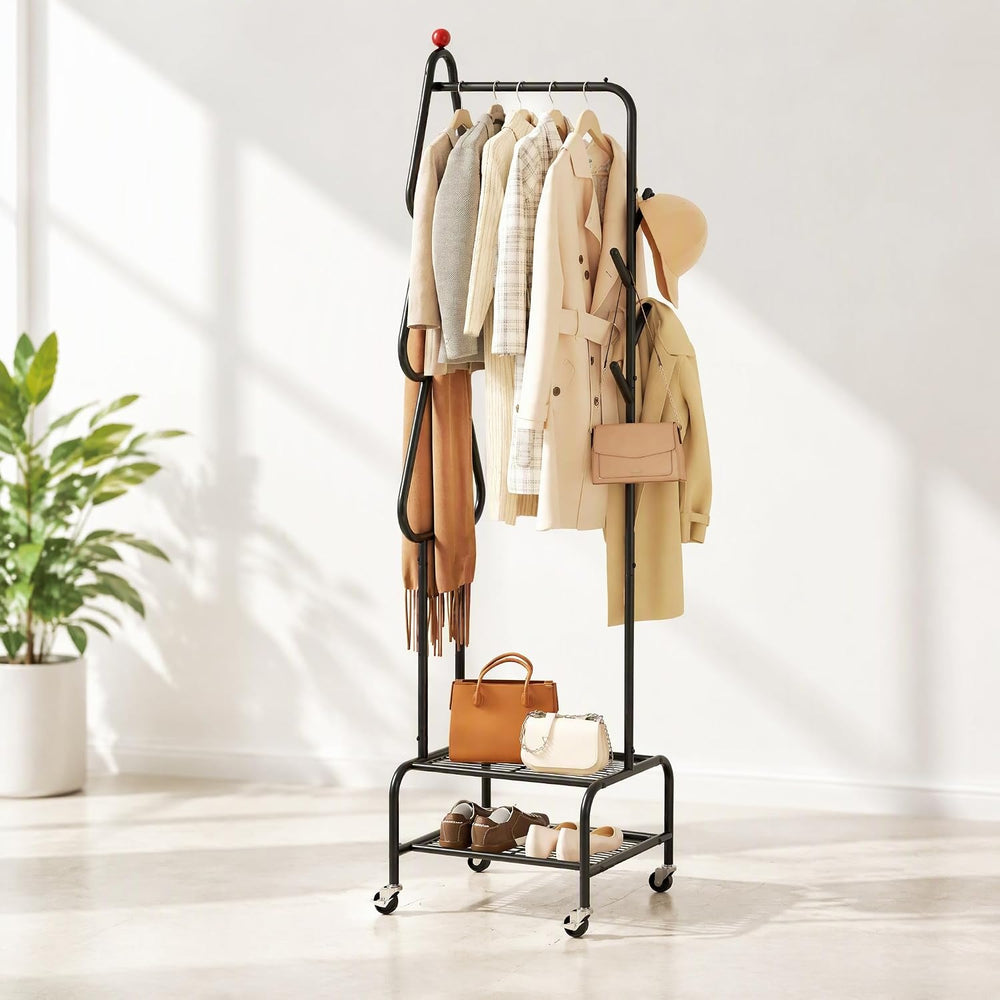 Christmas tree styled Garment Rack for Hanging Clothes with Shelf & Hooks
