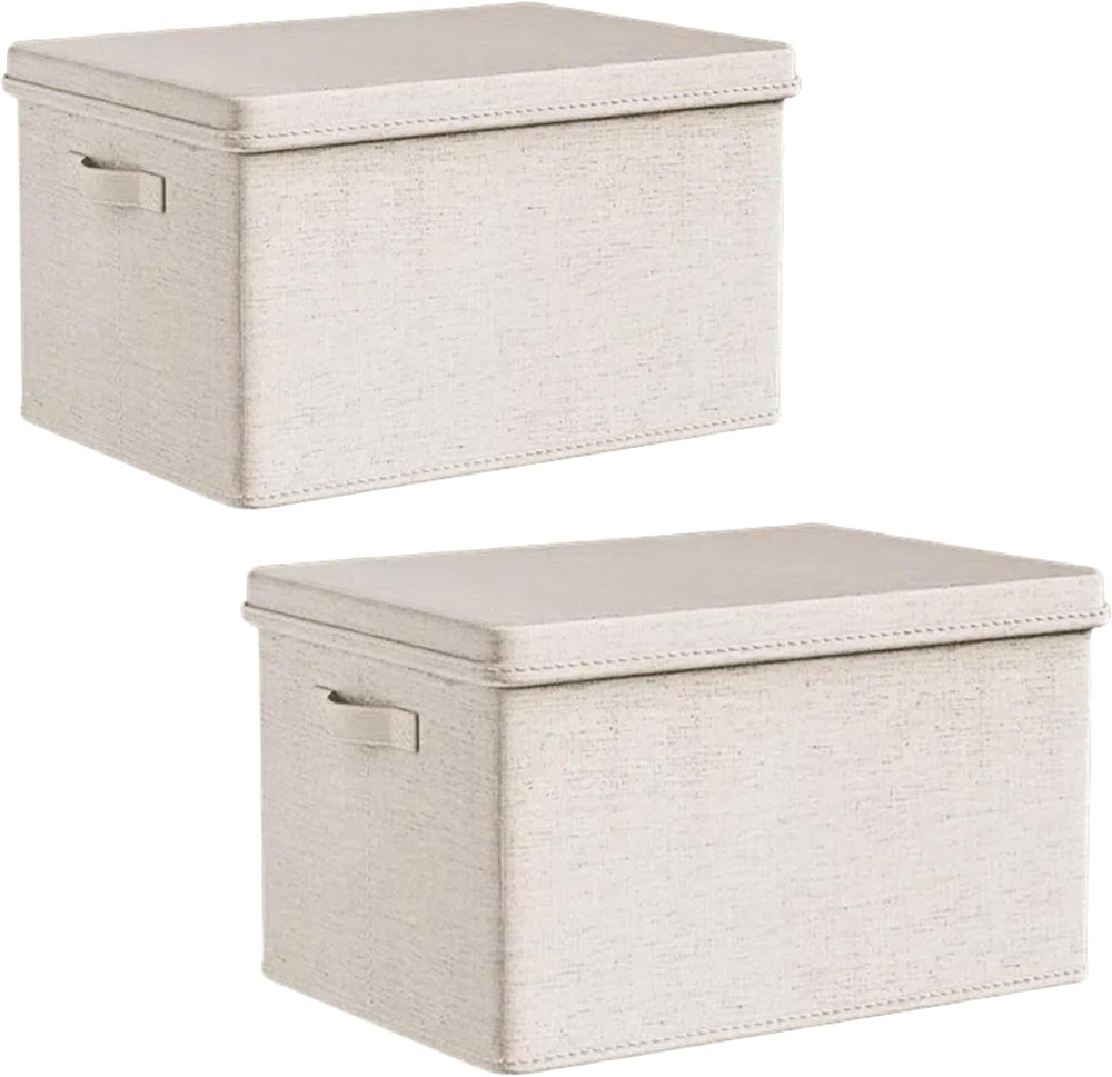 Jumbo Fabric Storage Bins with Lids 19.7*13.8*12.2 in, 2-Pack Storage Baskets...