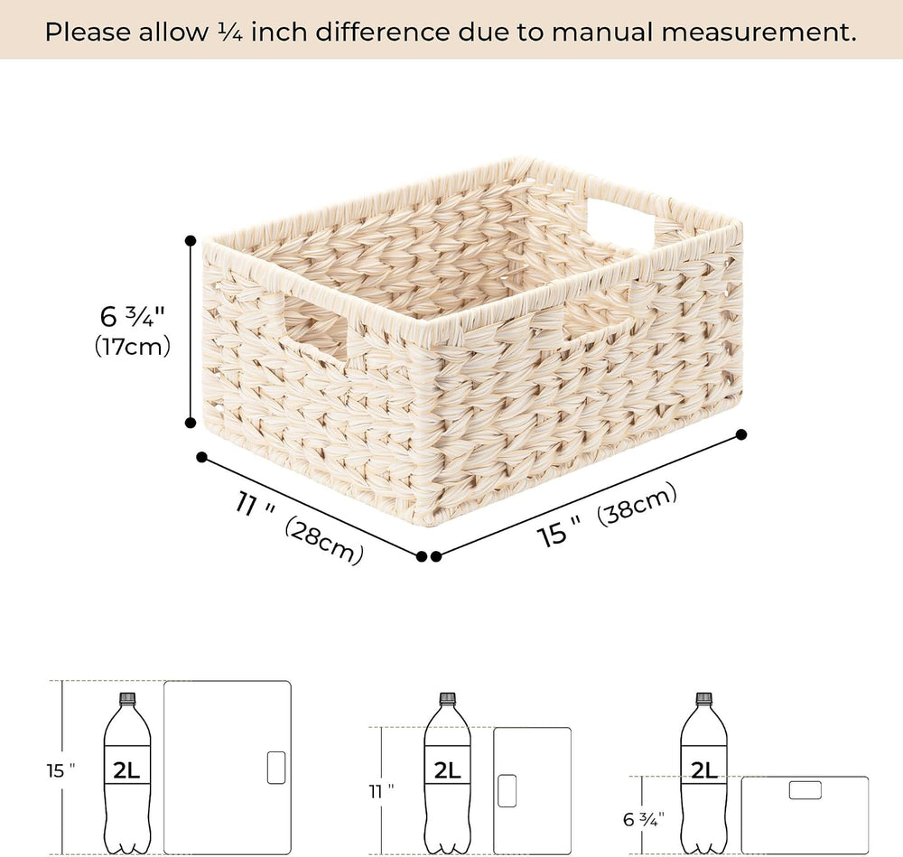 GRANNY SAYS Wicker Storage Baskets for Shelves, Waterproof Basket, 1-Pack