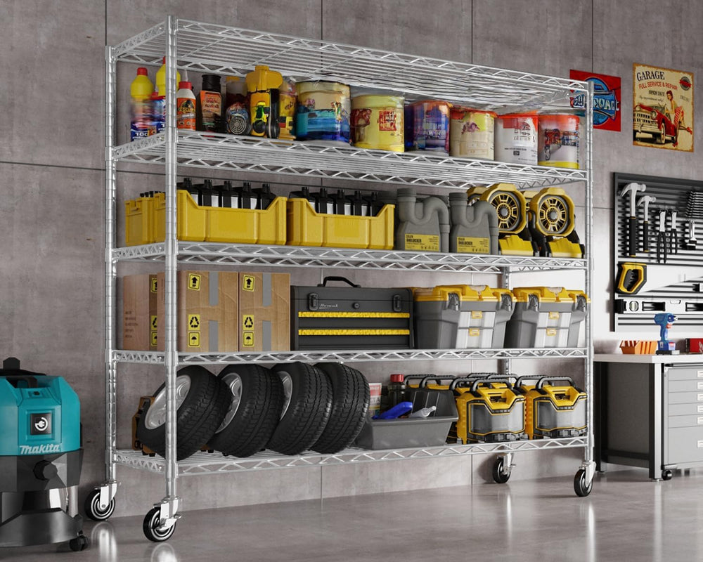 48" W x 24" D x 81" H Heavy Duty Wire Metal Storage Shelves wi...