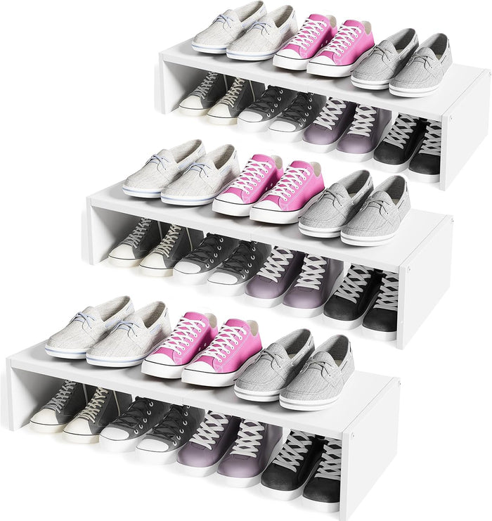 3 Pack Expandable 1 Tier Shoe Rack for Shoe Cabinet/Closet/Entryway