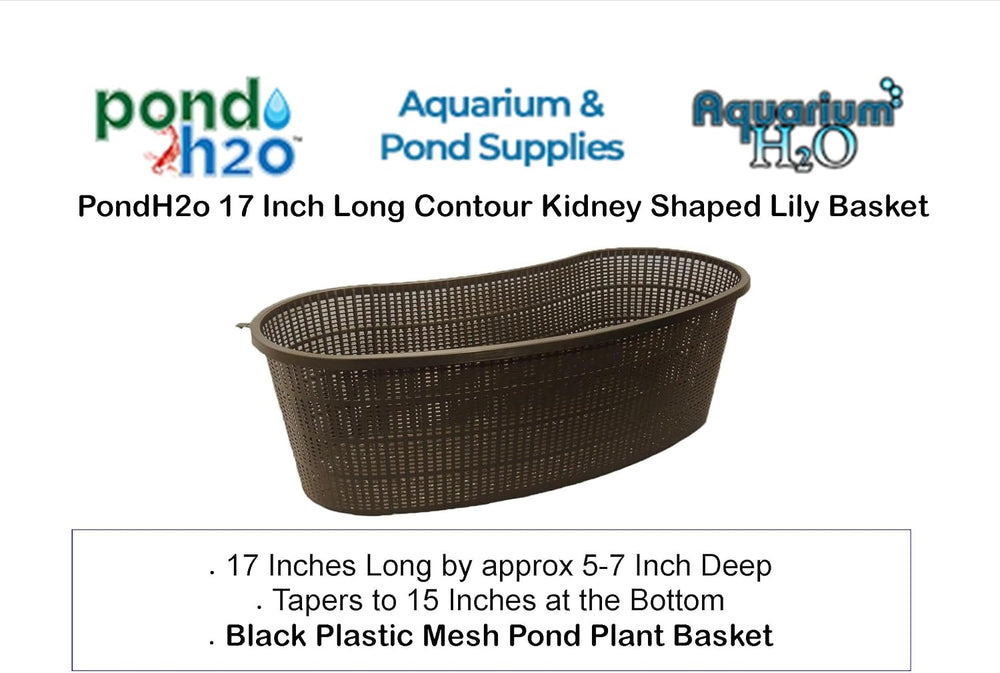 PondH2o Contour Kidney Shaped Pond Plant Basket, 17 Inch (44cm)