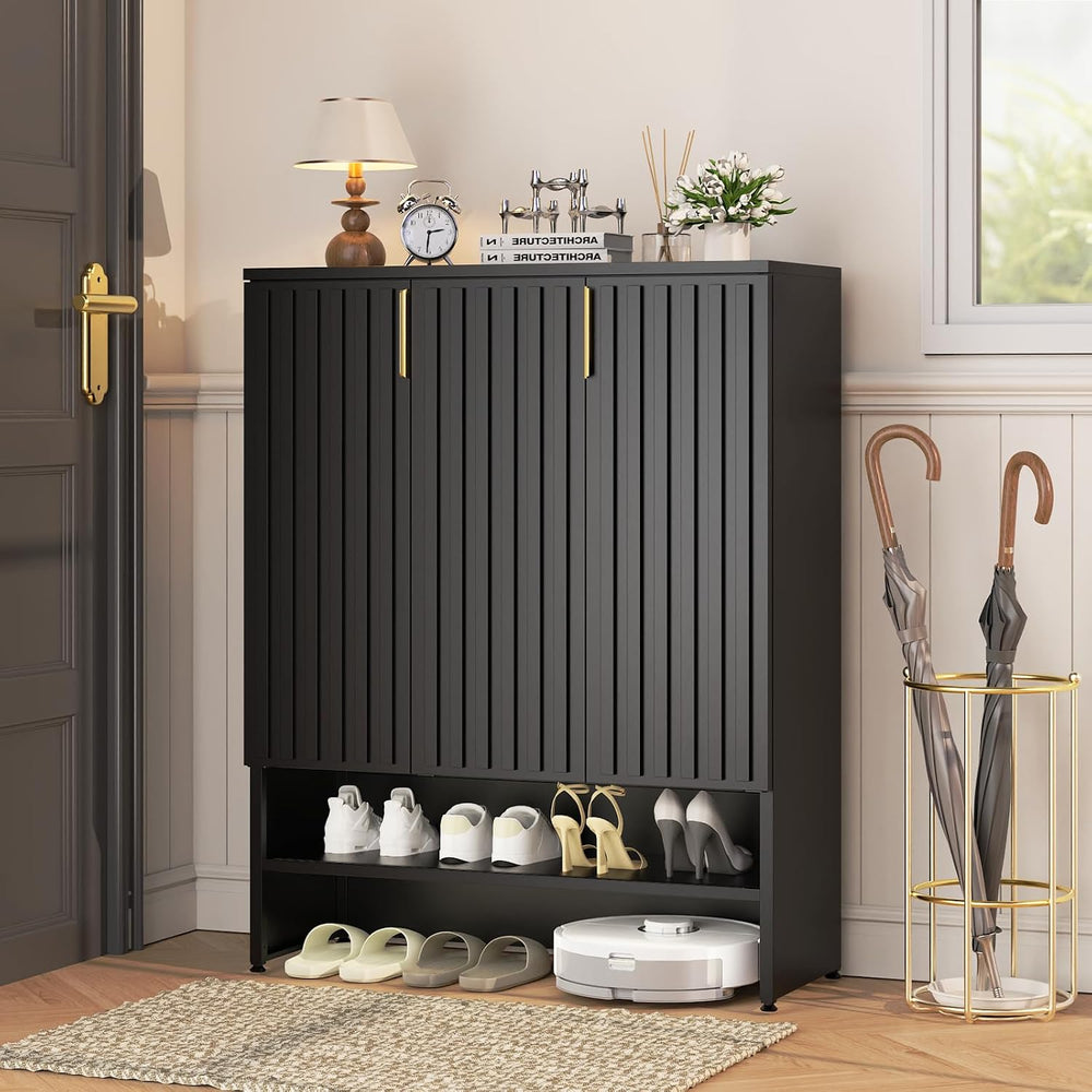 Eltean Metal Shoe Cabinet with Doors,47''Tall 6-Tier Shoe Storage Cab...