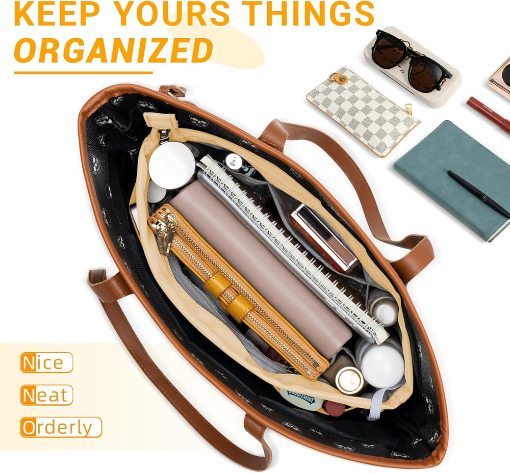 HyFanStr Purse Organizer Insert with Zipped Top for Tote Bag, Handbag Shaper ...