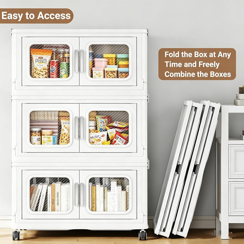 BROVIEW 660 Qt Extra Large Stackable Storage Bin with Lid, 3 Pack White